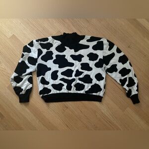 Fashion Brand Company Cow Print Knit Sweater - out of print!